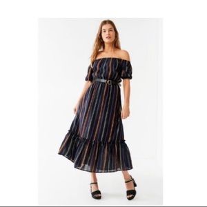 UO Striped Off the Shoulder Maxi dress